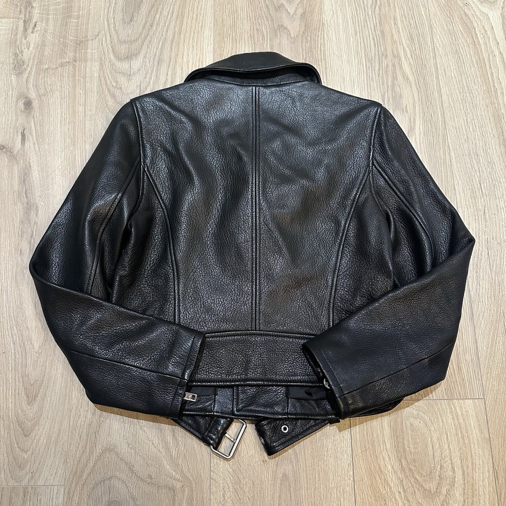 KATE SPADE Broome Street Goat Leather Moto Jacket Black Size Small $899 NWOT - Picture 9 of 10